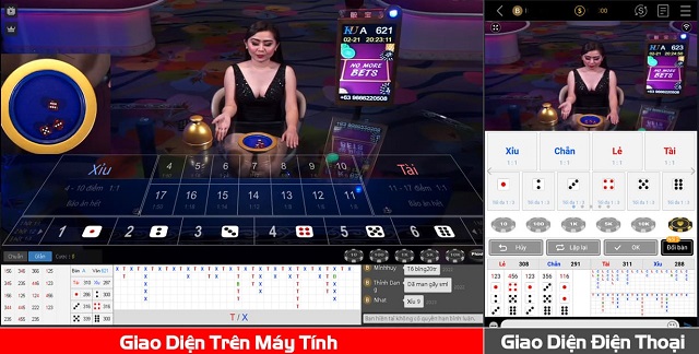 Giao diện chơi Kubet tài xỉu online